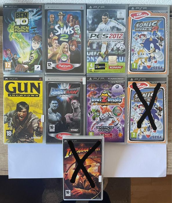 Lote 7 Jogos PSP Completo