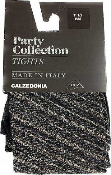 CALZEDONIA S/M 1/2 rajstopy metaliczne BŁYSZCZĄCE złote 50 den