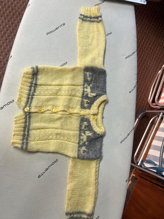 Casaco de la feito a mão, amarelo e vinza