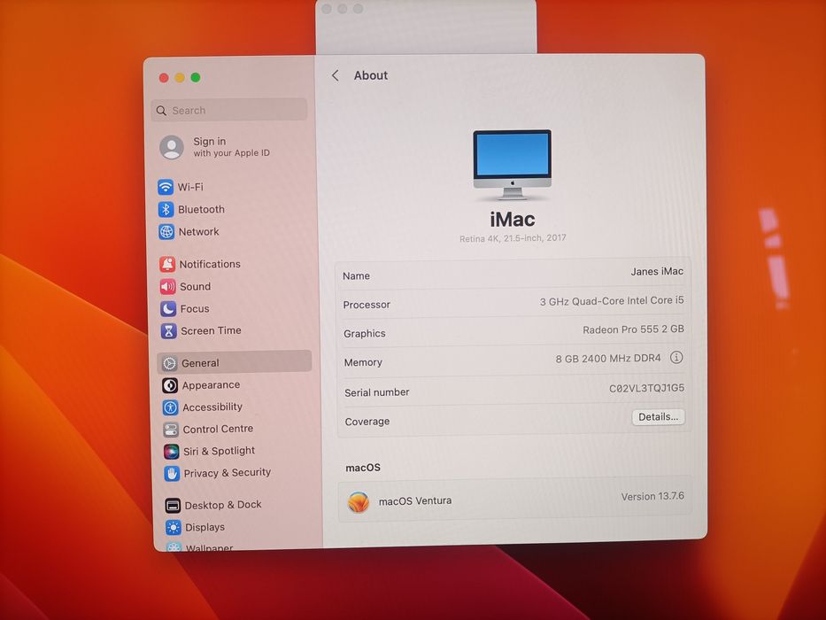 iMac 21.5" 2017 рік retina 4k i5/Radeon pro 555/2 gb/ 8gb ddr4