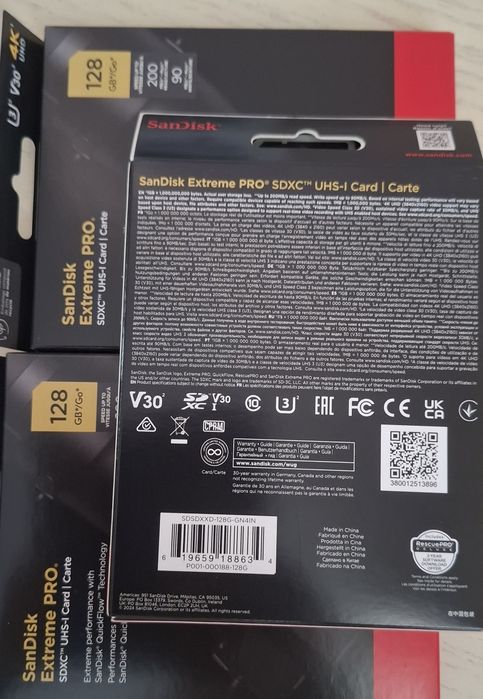 SanDisk 128GB SD   Extreme PRO  SanDisk 256 GB microSDXC