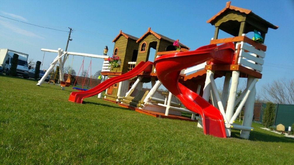 plac zabaw domek ślizg mostek balkon ATEST CERTYFIKAT montaż PL