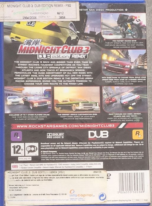 Dragon Ball Z Budokai 3 + Midnight Club 3 PS2 | Clássicos Originais.