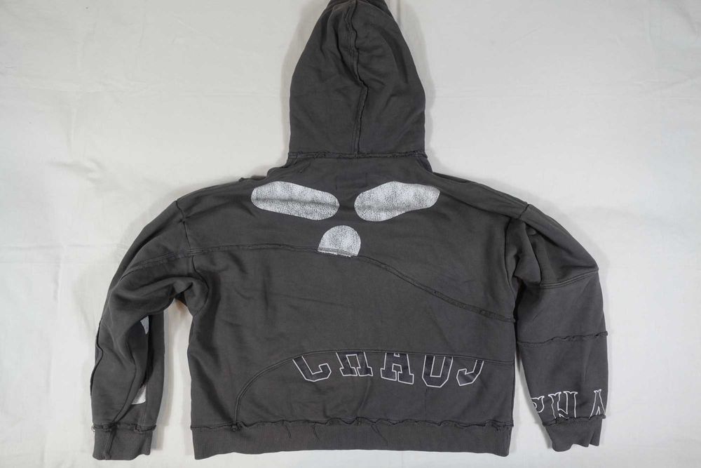 Bluza Chaos Gone Global Metal Line Szara Crop Fit Boxy Unikat S