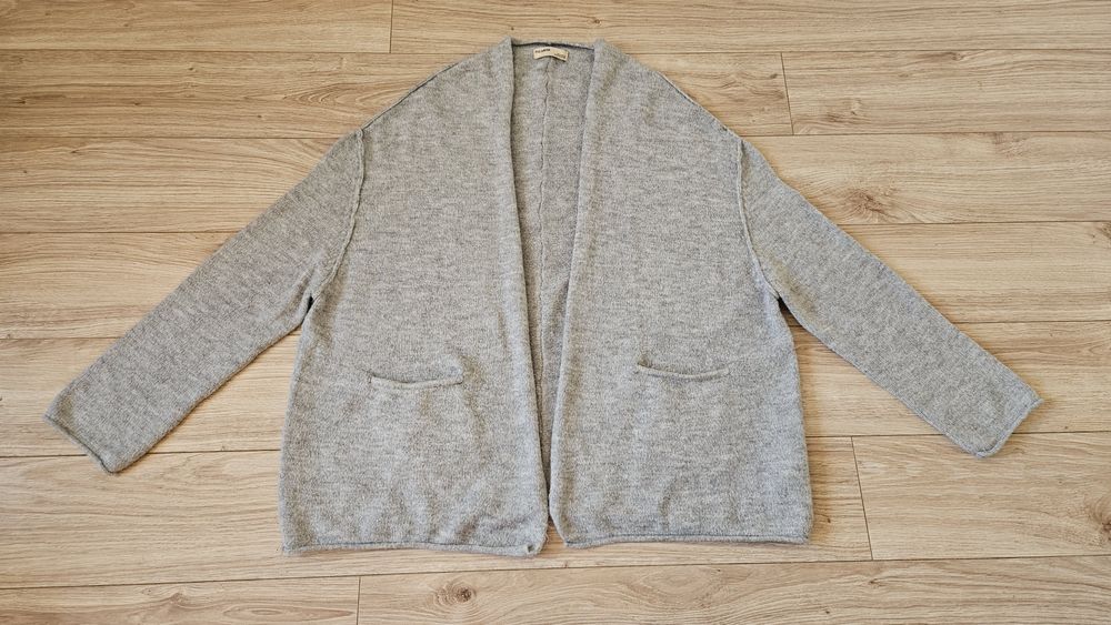 Obszerny oversize sweter pull&bear melanż kardigan bez zapięcia