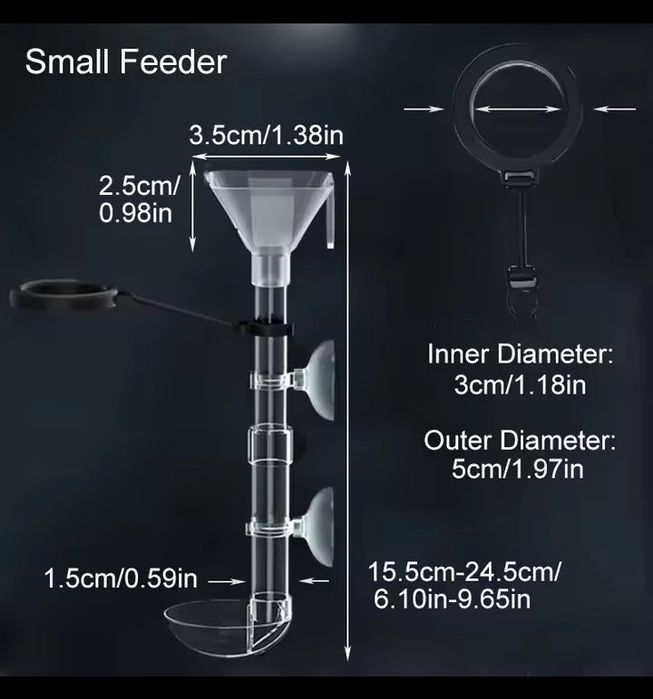 Akrylowy podajnik do akwarium krewetkarium ryby krewetki.