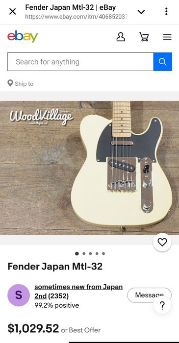 Гітара  Fender Telecaster Japan MTL-32, розмір 1/2