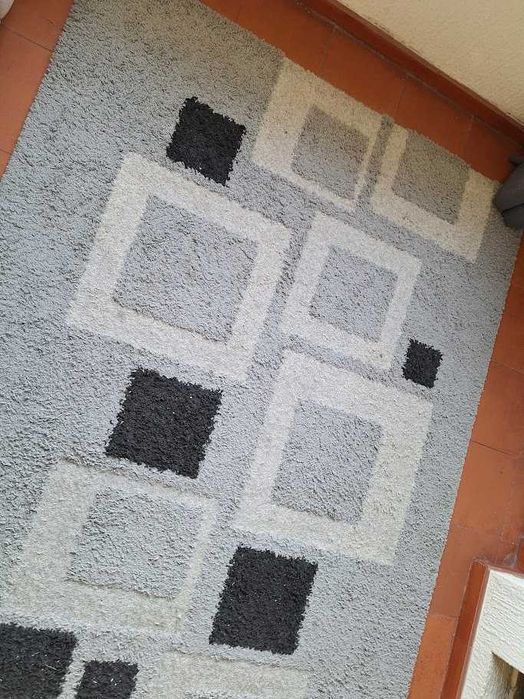 Light blue rug with rectangular patterns, 2.30 x 1.60 meters64752241483011123