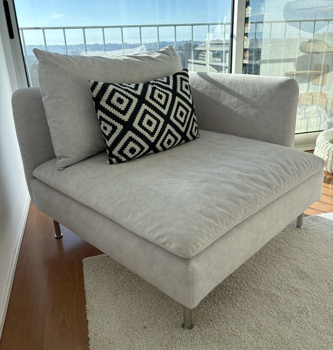 Poltrona Cadeirão Sofá 1 lugar Cinzento Almofadas Soderhamn IKEA