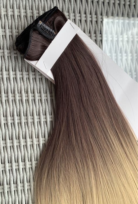 Premium Ultra włosy doczepiane, jasny brąz z blondem / ombre /281.