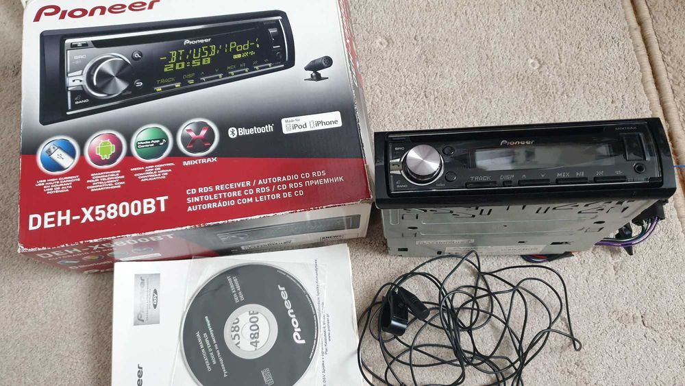 Pioneer DEH-X5800BT Bluetooth, CD, multikor, idealne, ful, box