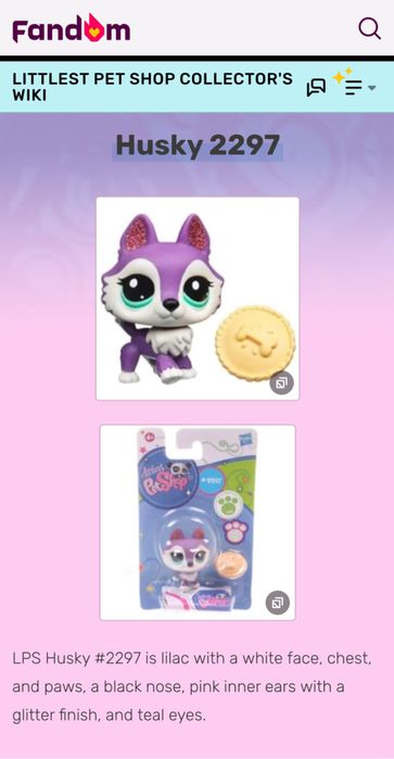 Littlest Pet Shop #3854 Fioletowy Husky Glitter z akcesorium Hasbro