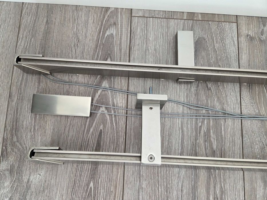 2 Calhas de Cortinado em Alumínio Escovado – 220 cm + 240 cm