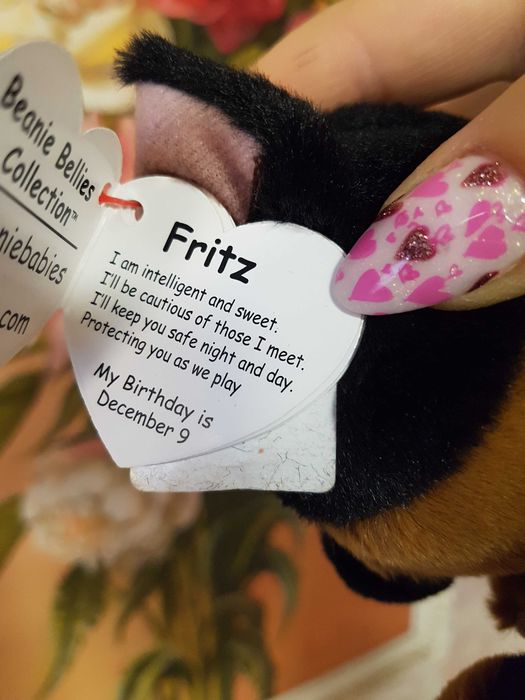 TY Beanie Babies редкий глазастик собака ротвейлер FRITZ 22см оригинал