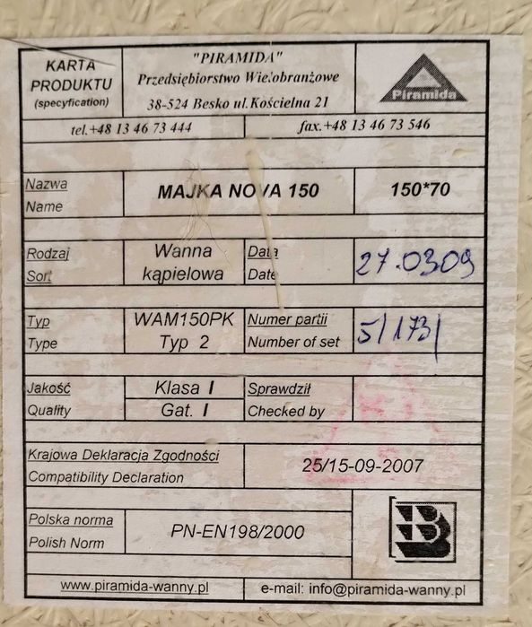 Wanna kąpielowa biała