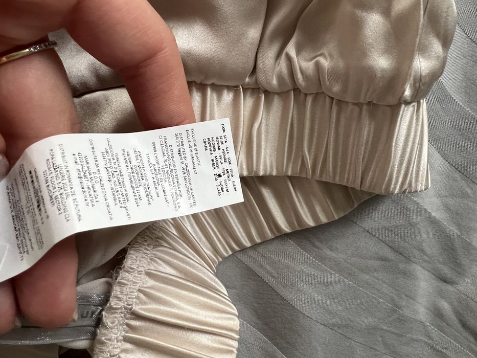 Spodnie 100% jedwab morwowy / 100% silk – luksusowe beżowe (beige)