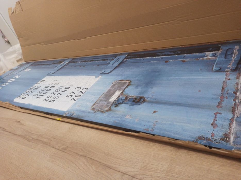 Deska, płyta w kolorze niebieskim i szarym 218 x 58,50 cm, dizajnerska