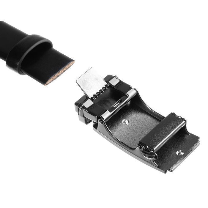 skórzany, czarny pasek męski z automatyczną klamrą - peterson 85