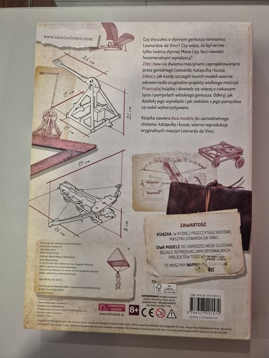 Leonardo da Vinci i jego maszyny: katapulta i kusza do złozenia
