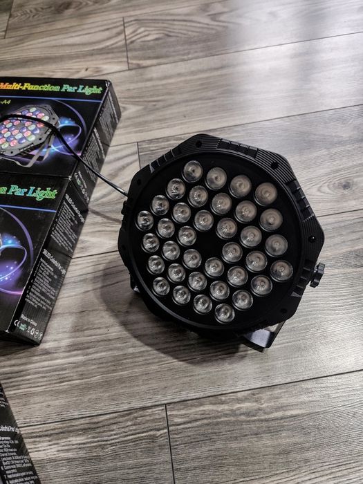 5 sztuk LED PAR 36x3W dla DJa na  impreze kolorowe RGB DMX + piloty
