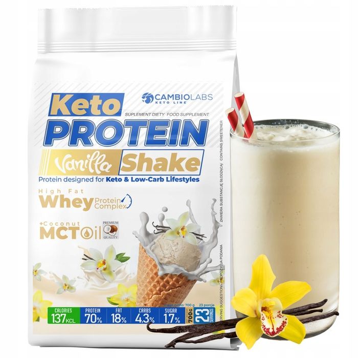 shake proteinowy whey protein keto białko serwatkowe na odchudzanie vanilla