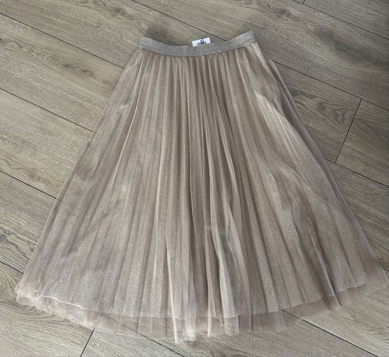 Spodnica plisowana brokatowa złota NOWA XL