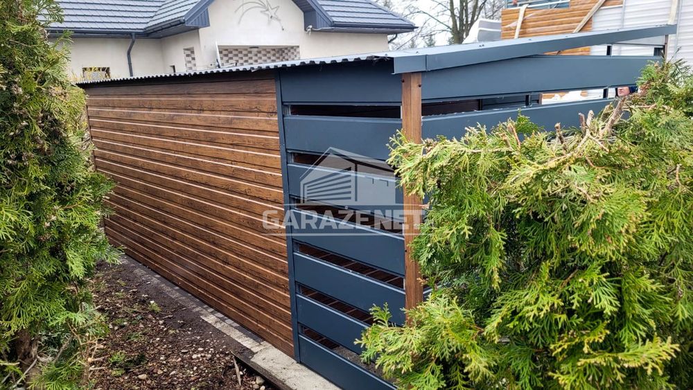 SCHOWEK DOMEK OGRODOWY 4,5X2,5 m + Wiata 1,5X2,5 Drzwi 2X Okno GB414