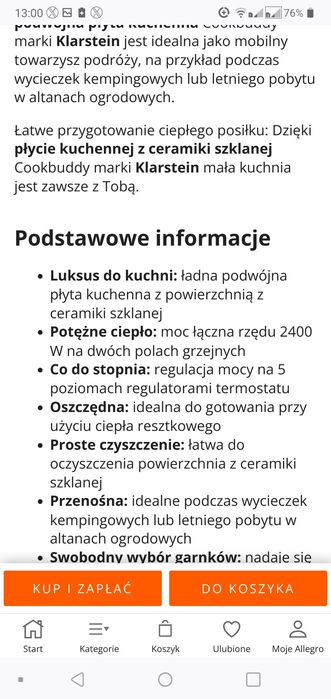 (Super Promocja) Nowa kuchenka elektryczna/ Cookbuddy / Klarste