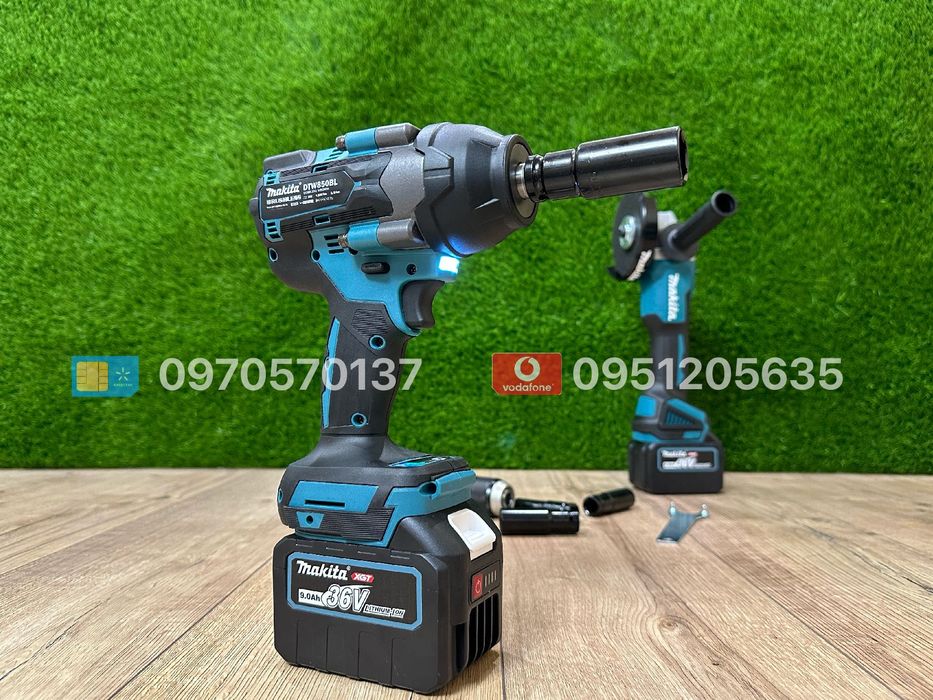 Набір акумуляторний Makita Болгарка DGA504BL Гайковерт DTW850BL 36V9Ah