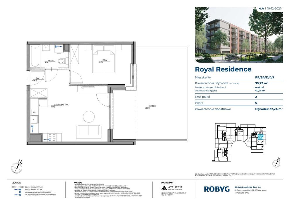 2-pokojowe mieszkanie 39 m² + ogródek – pohled 2