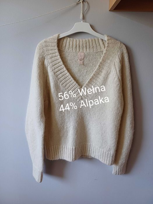 H&M gruby sweter wełna alpaka rozmiar M
