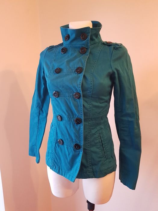 Płaszcz kurtka H&M Divided 34/ xs turkus niebieski