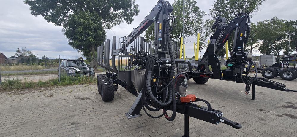 NOWA PRZYCZEPA LEŚNA PALMS 8D Z żurawiem  6.7M – Dostępna od ręki