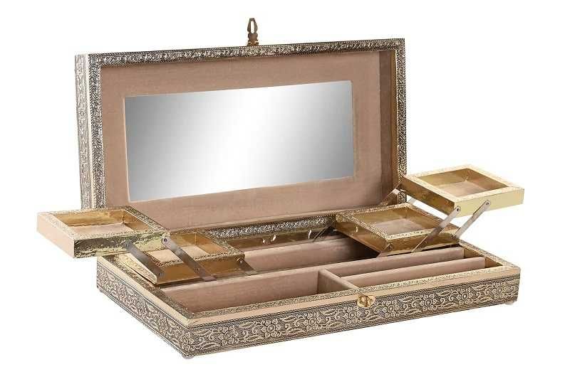 Guarda Joias de Metal Dourado - 38X20X8cm By Arcoazul