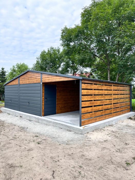 Garaż blaszany drewnopodobny 9x6 8x6 9x5 8x5