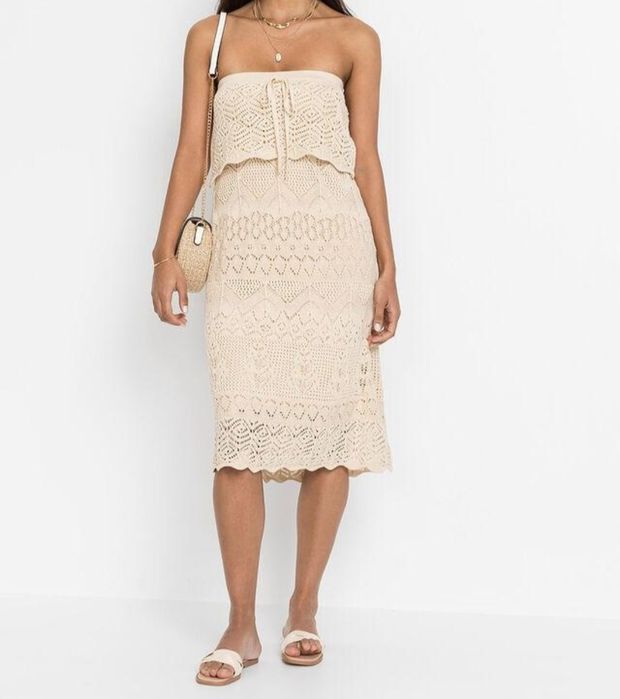 Nowa sukienka boho szydełkowy 48/50
