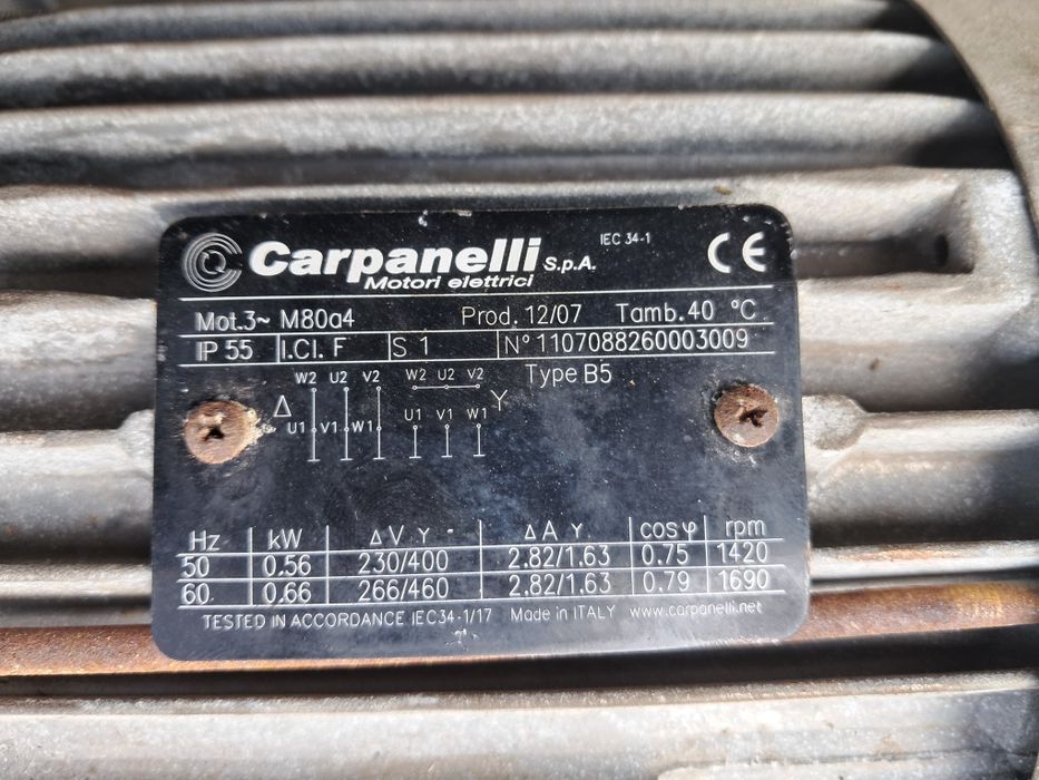 Okazja motoreduktor 0.55kw 56obr