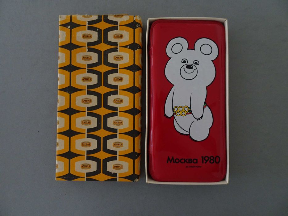 Antigo Estojo escolar novo Misha Jogos Olímpicos 1980