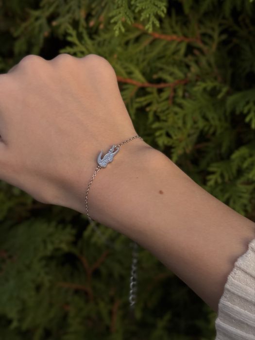 Браслет Lacoste monogram жіночий браслет Лакост женский серебро цепь