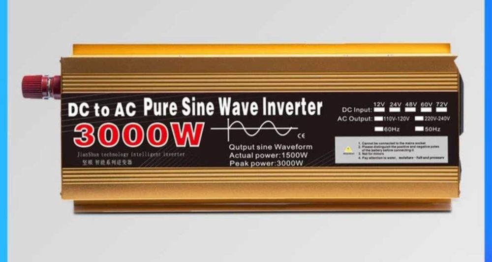 Przetwornica 12,24v na 230v 3000w czysty Sinus