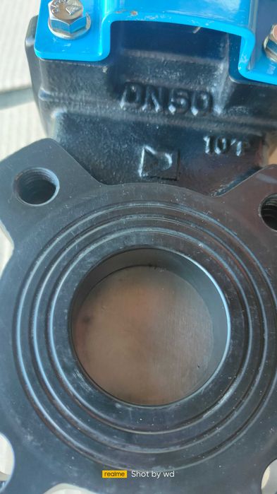 Zasuwa przepustnica nożowa  DN50 Watergates z siłownikiem