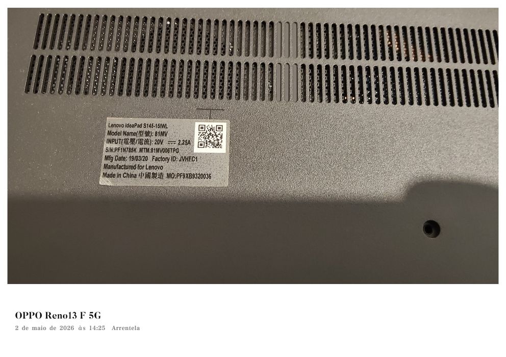 Vendo Portátil LENOVO Ideapad S145-15IWL i5 RAM 12GB 256GB SSD ideal teletrabalho universidade e-escola
