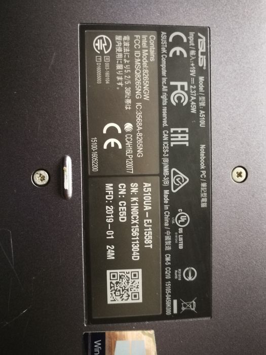 Asus A510UA i5 7200u 2,5GHz SSD 512