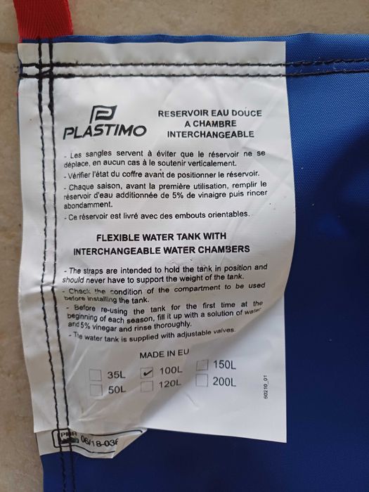 Tanque Agua Plastimo Barco Veleiro 100L