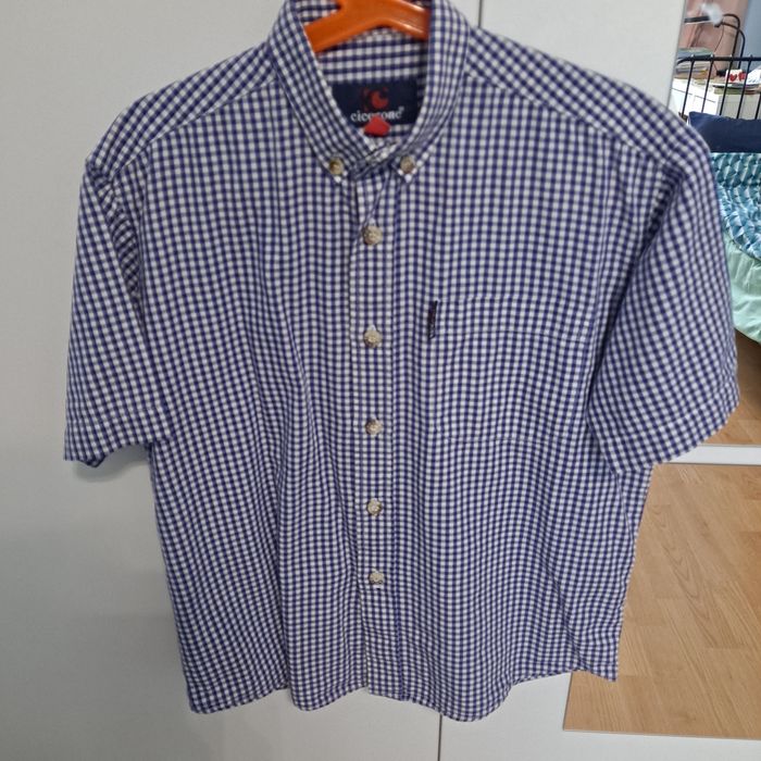 Koszula w kratkę na krótki rękaw r 128cm