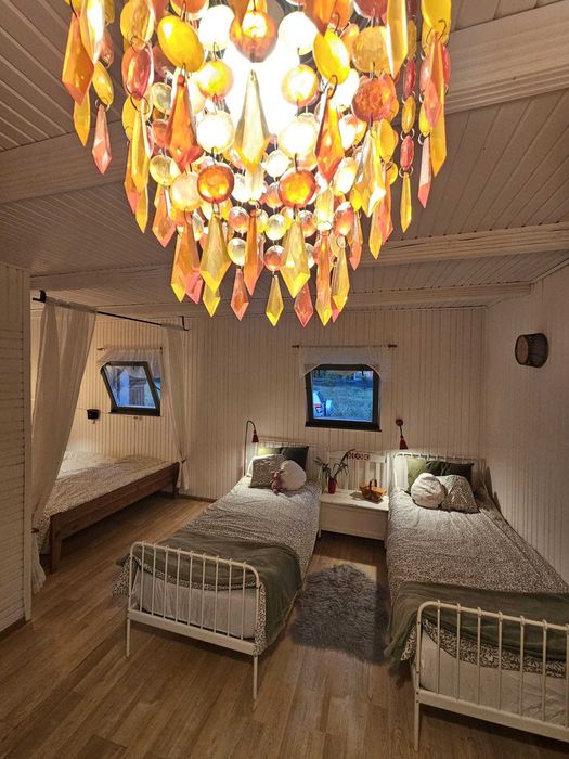 Domek letniskowy, całoroczny. Czereśniowy domek w Borach Tucholskich.