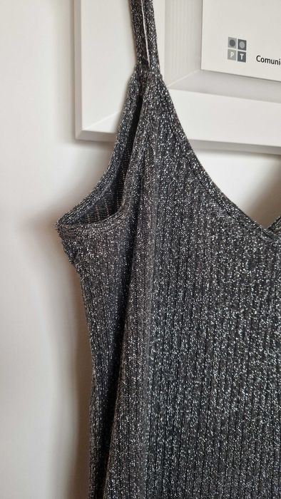 Macacão Prateado brilhante, marca Lefties, tamanho M - novo