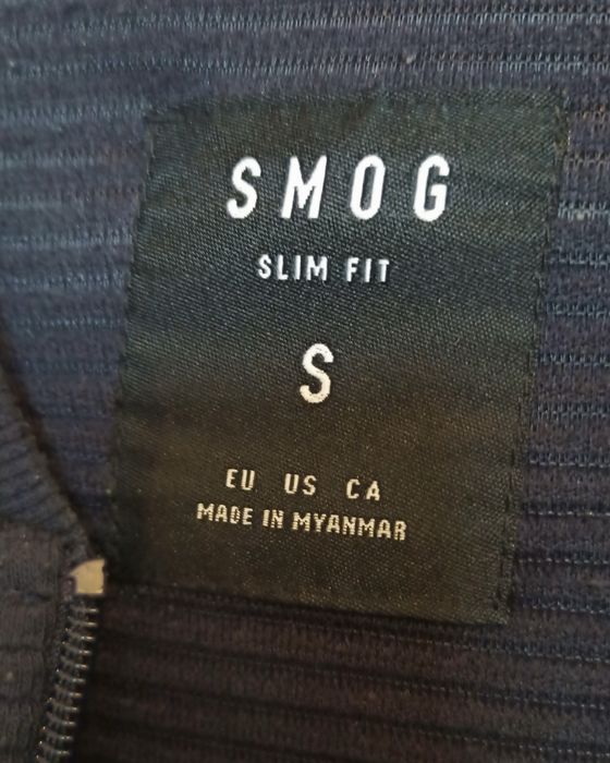 Bluza rozpinana granatowa S M Smog w prążki unisex