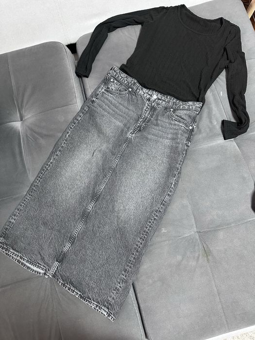 Юбка джинсова графіт М-Л