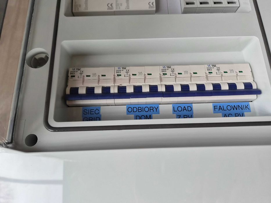 Rozdzielnia SZR Sieć Magazyn PV Fotowoltaika IP65 63A Ogranicznik